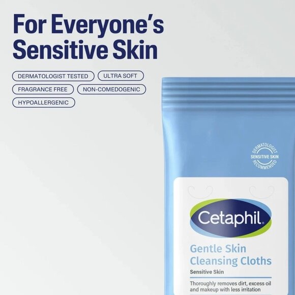 Cetaphil Gentle Skin Cleansing Cloths 25 Pre-Moistened Cloths Sensitive Skin - Picture 4 of 7